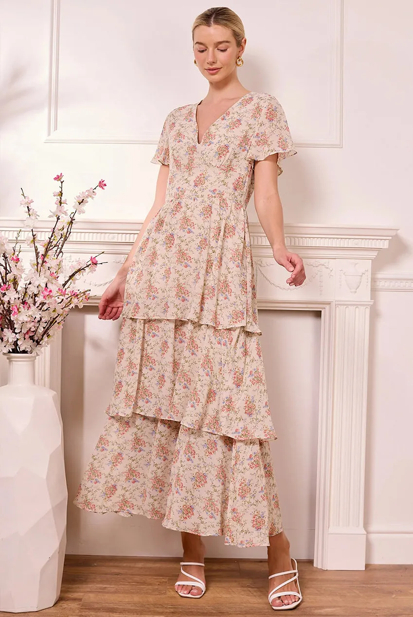 Angeleye Ditsy Floral abito maxi crema fantasia floreale