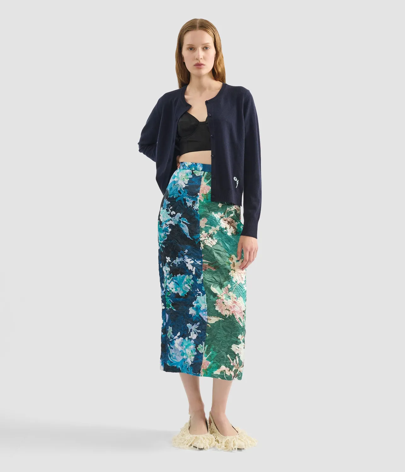 Erdem Cashmere Crew Neck Cardigan cardigan cashmere navy