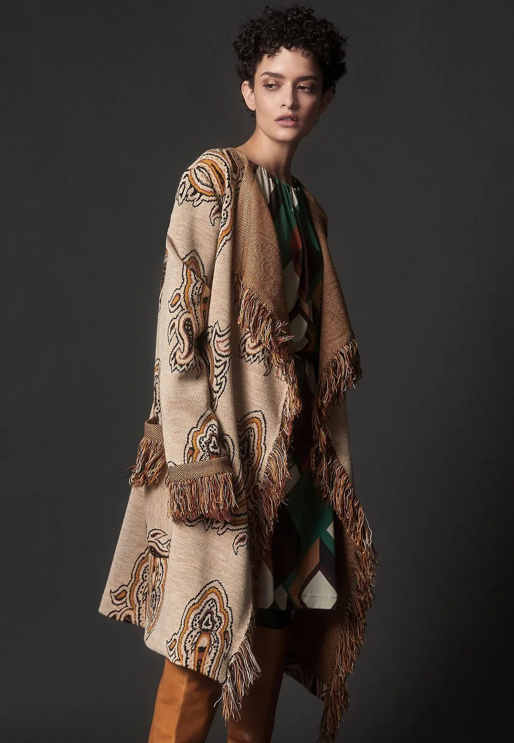 Ana Alcazar Habera cardigan paisley frange multicolor