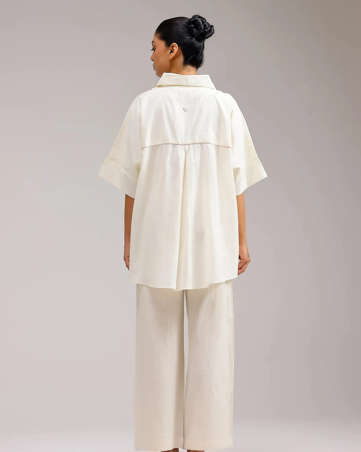 Our Dve Sheer top beige cotone taglia unica