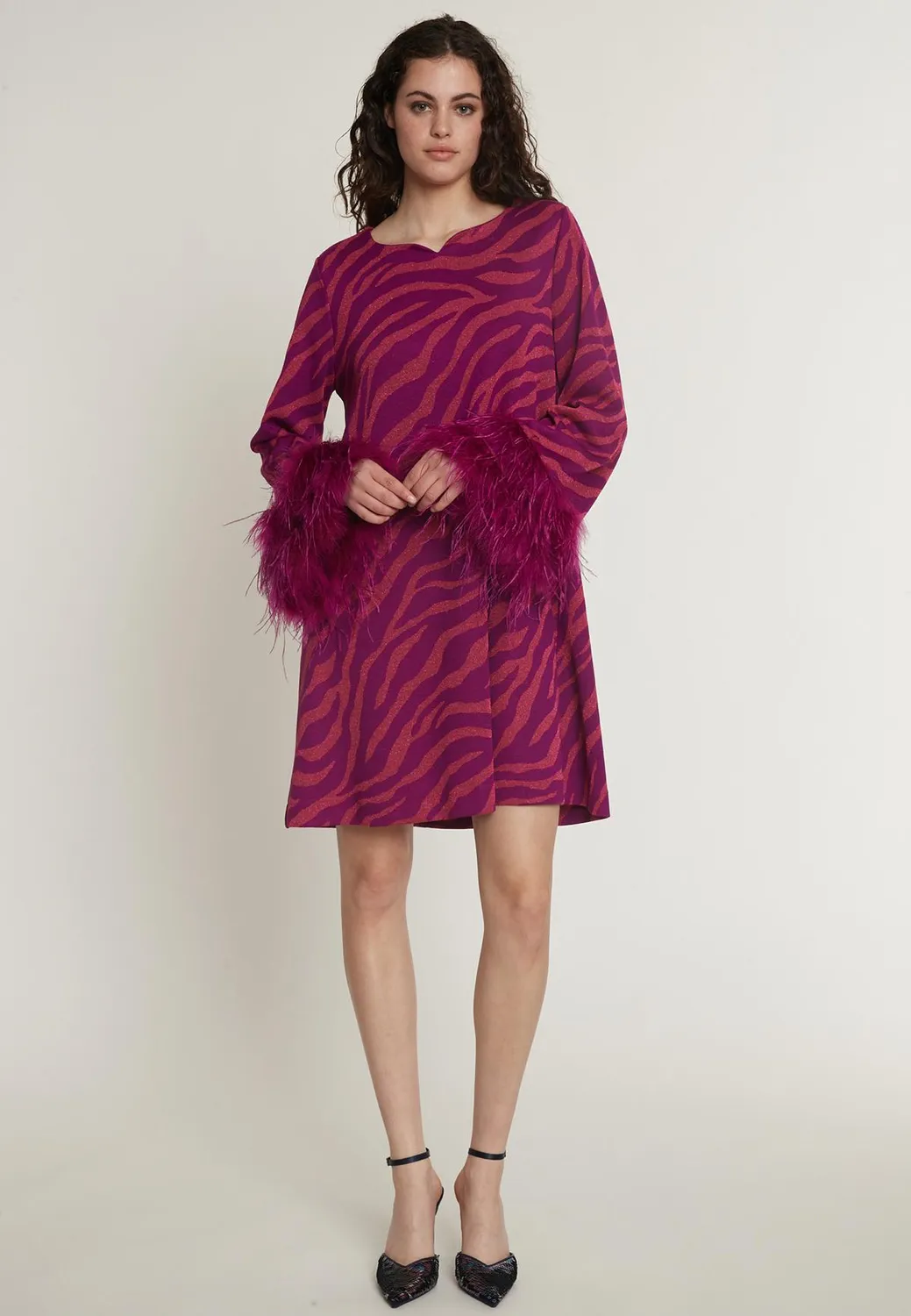 Ana Alcazar Otasa abito cocktail lurex rosa