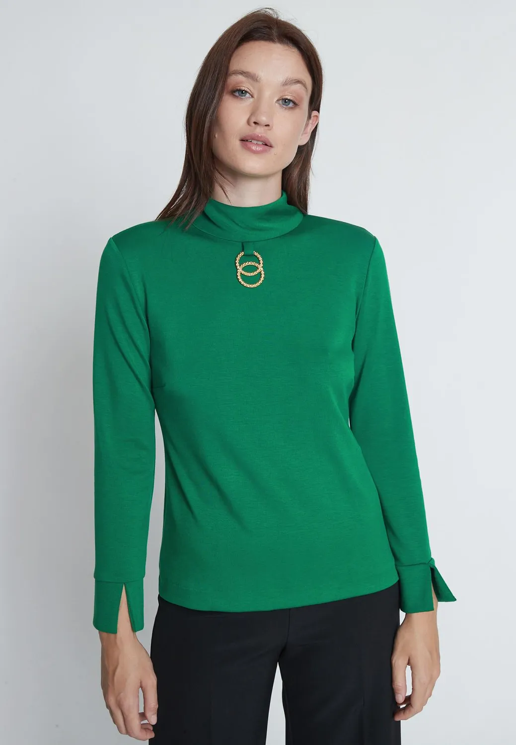 Ana Alcazar Meolis top lupetto verde corto