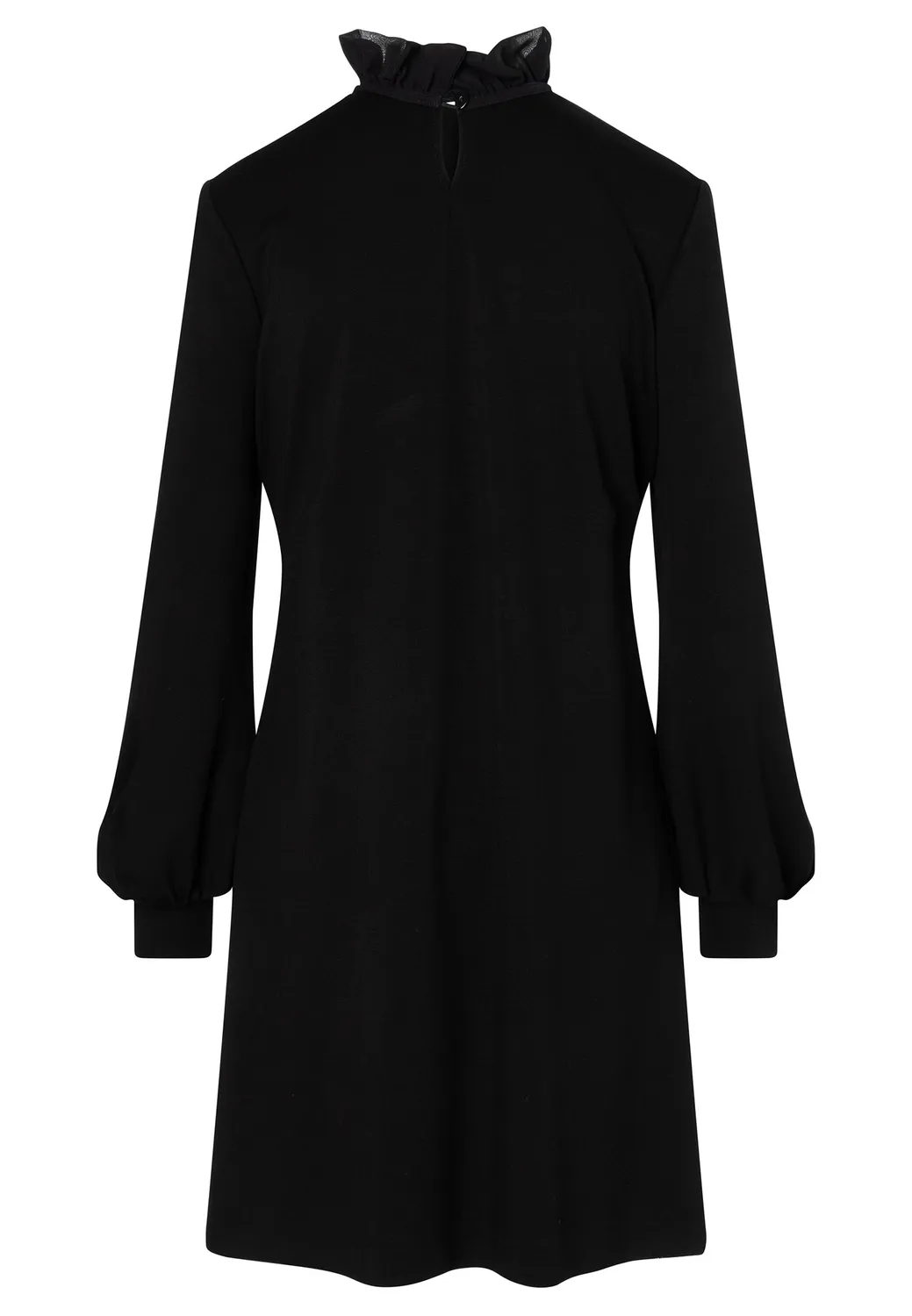 Ana Alcazar Elibelle abito jersey nero volant jabot