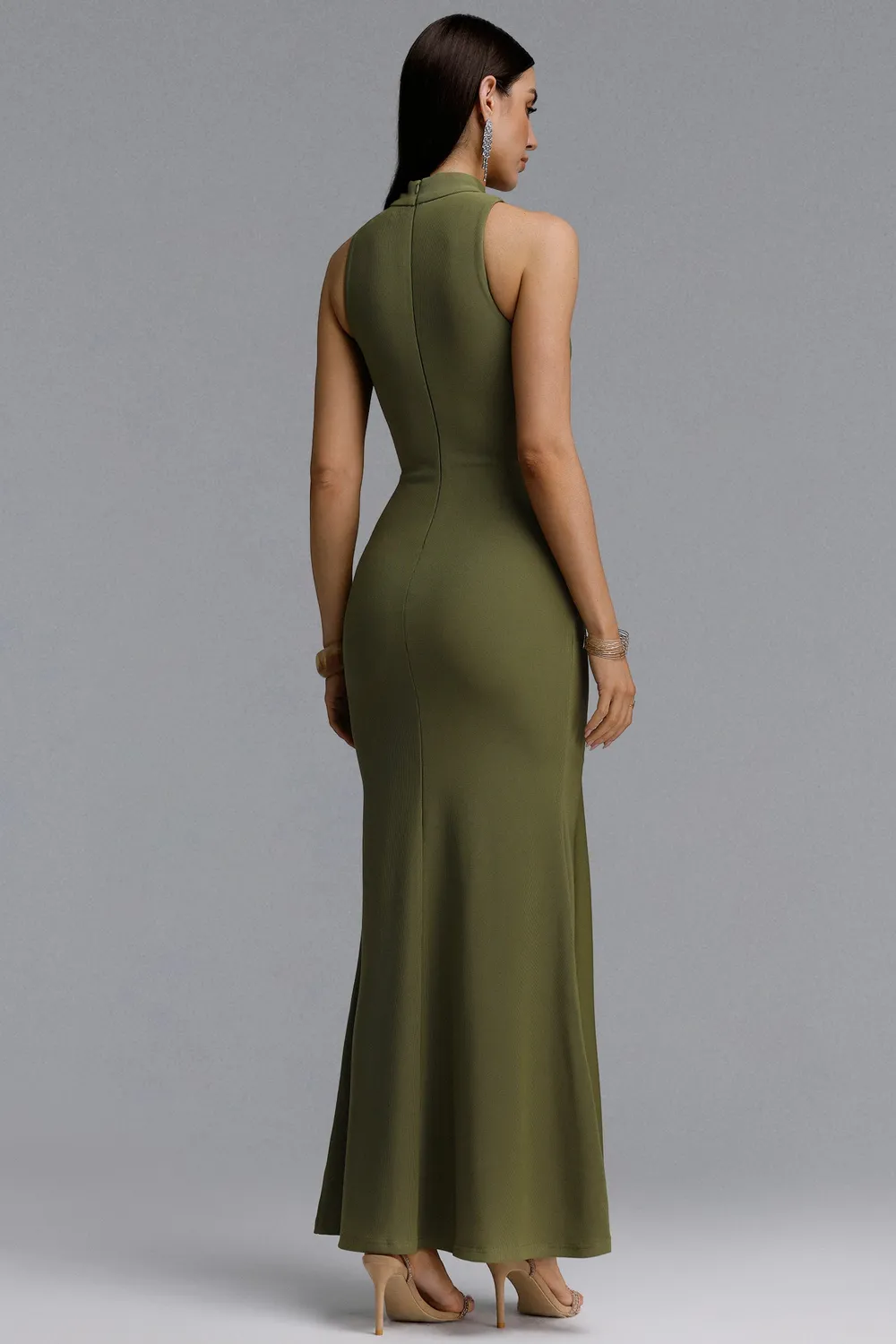 Bella Barnett Sukia Chic abito sirena verde L cut-out
