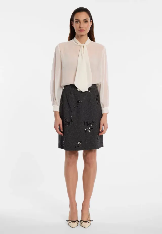 Ana Alcazar Evanita minigonna tweed lurex nero
