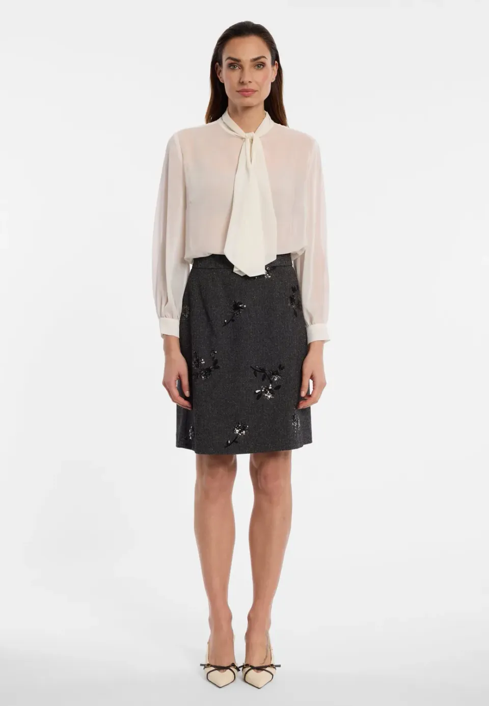 Ana Alcazar Evanita minigonna tweed lurex nero