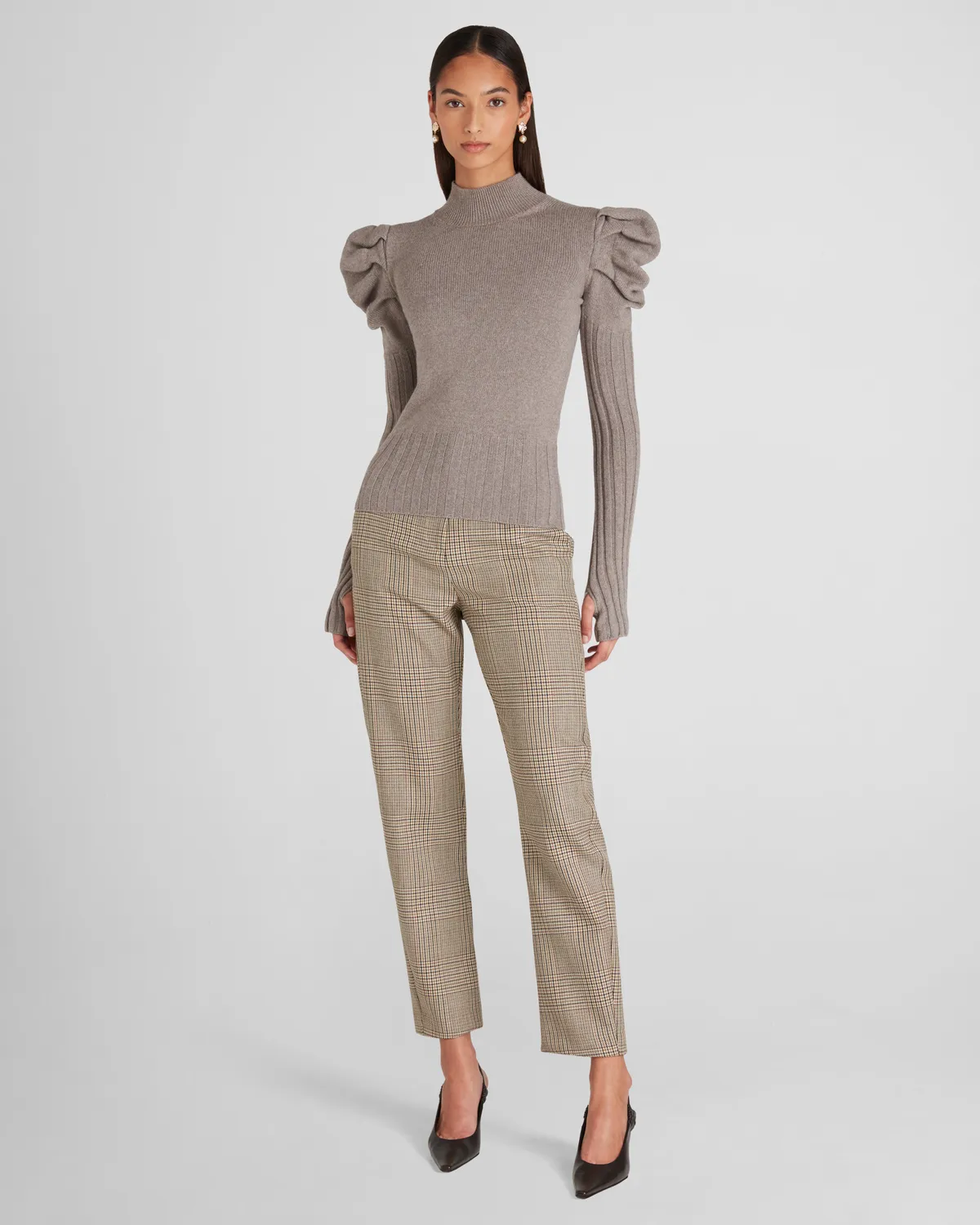 Violante Nessi New York pantaloni pied-de-poule lana