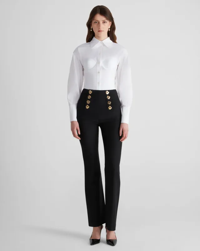 Violante Nessi Bellezza camicia bianca cotone corsetto
