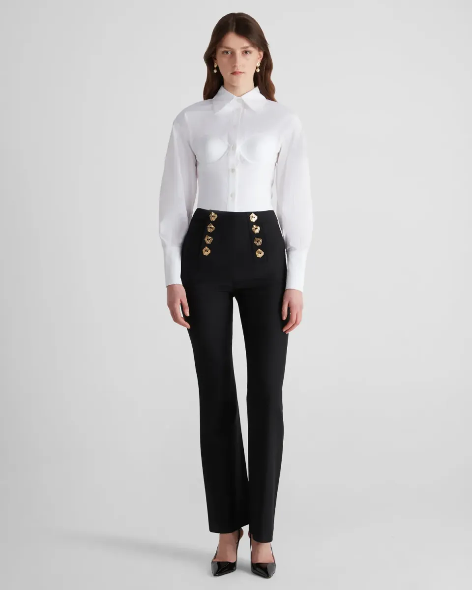 Violante Nessi Bellezza camicia bianca cotone corsetto