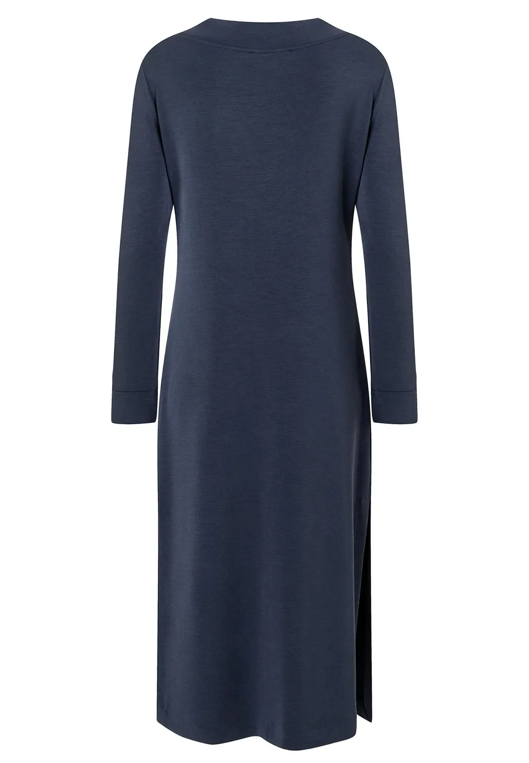 Ana Alcazar Sedani abito midi blu jersey manica lunga