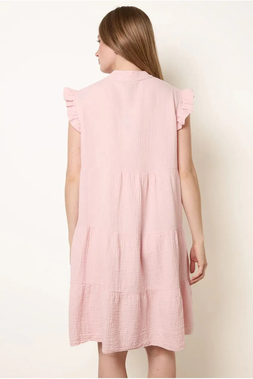 Blue Vanilla Tunica Rosa Cotone Scollo V Maniche