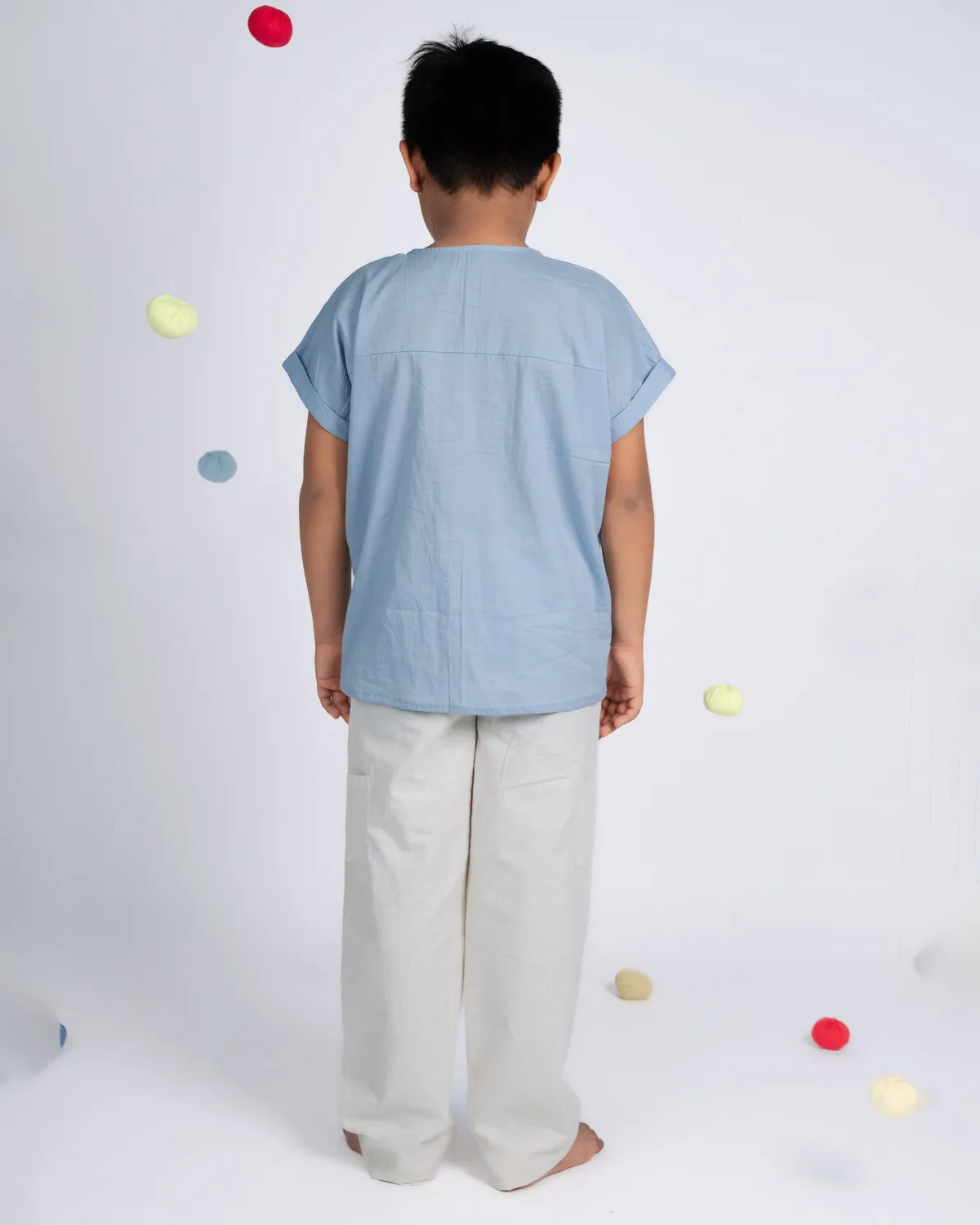 Our Dve Mini Elite Co-ord Set completo bimbo blu cotone