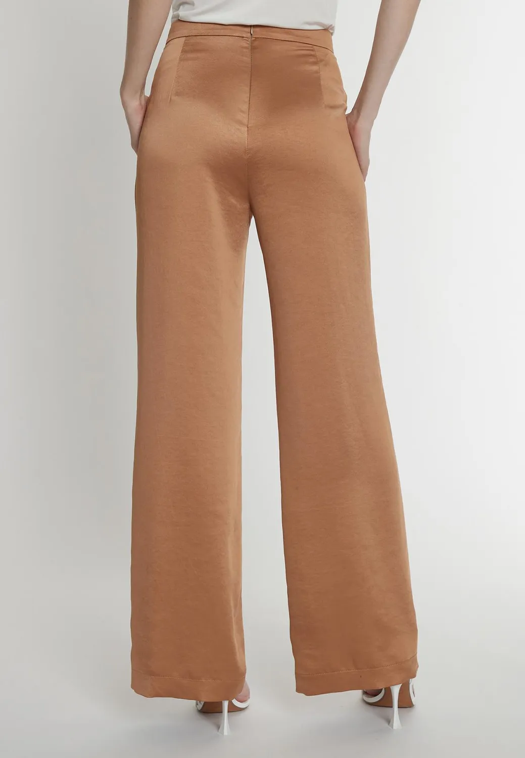 Ana Alcazar Pahisea pantaloni satin rame gamba dritta