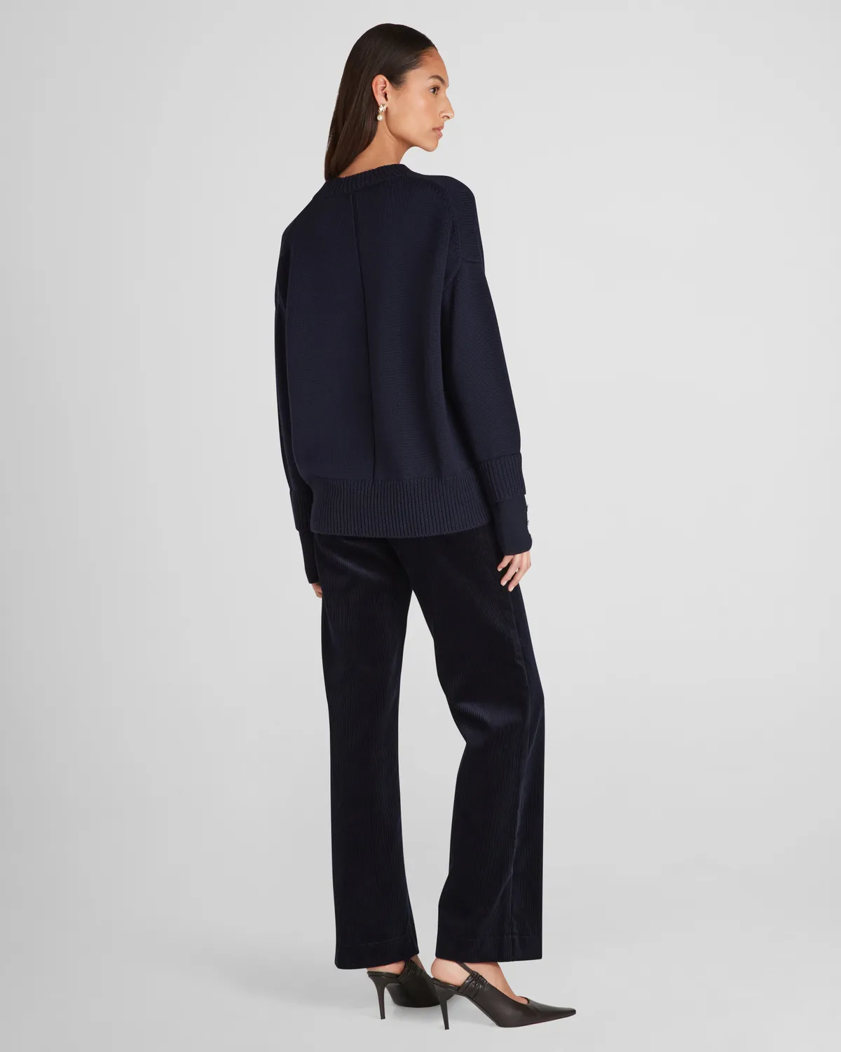 Violante Nessi Aaron maglione blu lana merino
