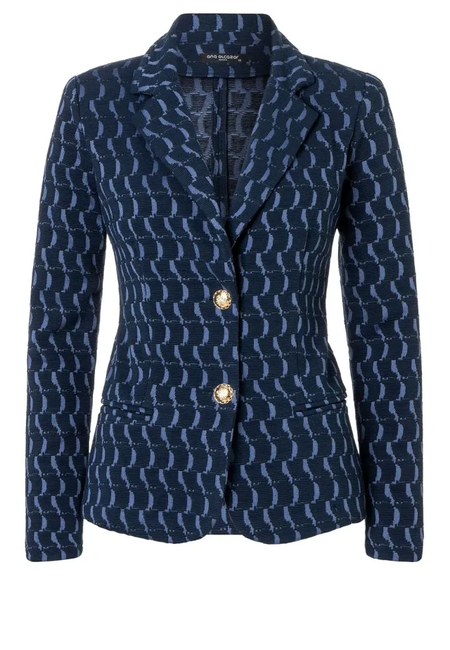 Ana Alcazar Siwa blazer jacquard blu onde