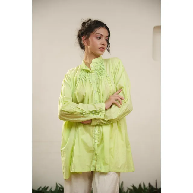 Our Dve Capsule 13 top verde cotone loose fit