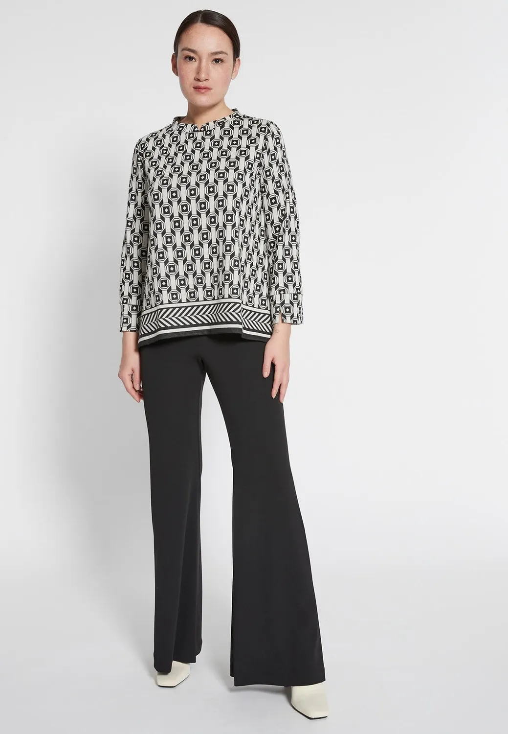 Ana Alcazar Heryle top fantasia bianco nero