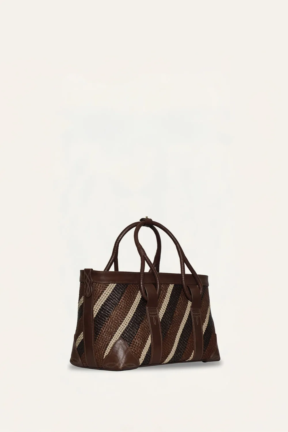 Johanna Ortiz Palm & Spirit borsa tote paglia marrone intrecciata
