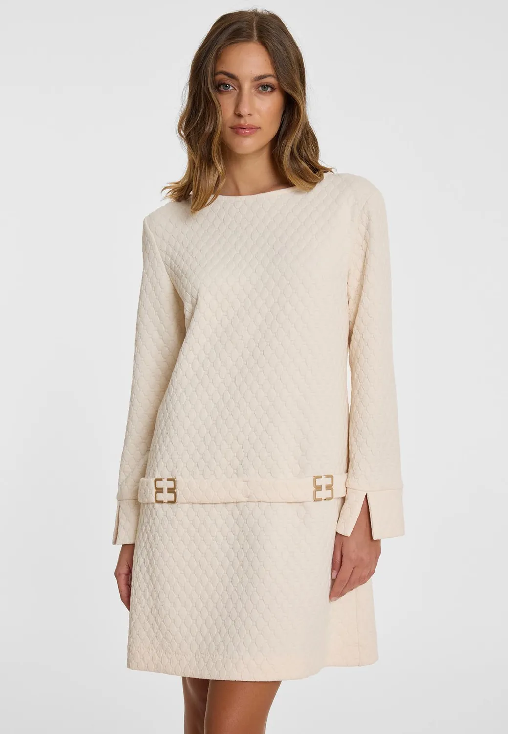 Ana Alcazar Adlea abito 60's bianco trapuntato