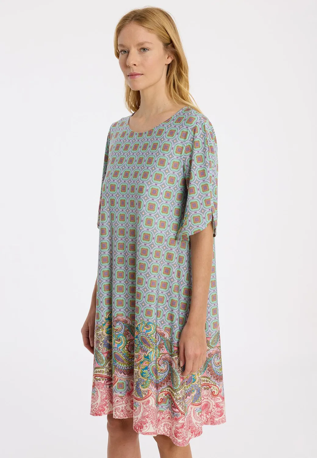 Ana Alcazar Lumis abito chemisier paisley corto