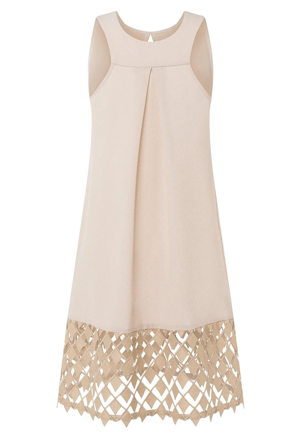 Ana Alcazar Lacy abito svasato pizzo beige