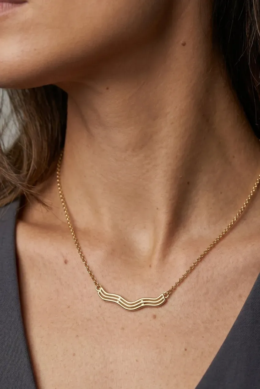 Uchi & Soto Nami Gold Wave collana oro catena fine