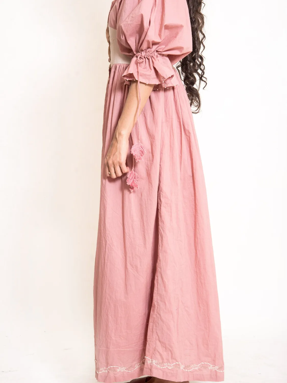 Our Dve Cordelia Turt Dress abito cotone rosa cipolla