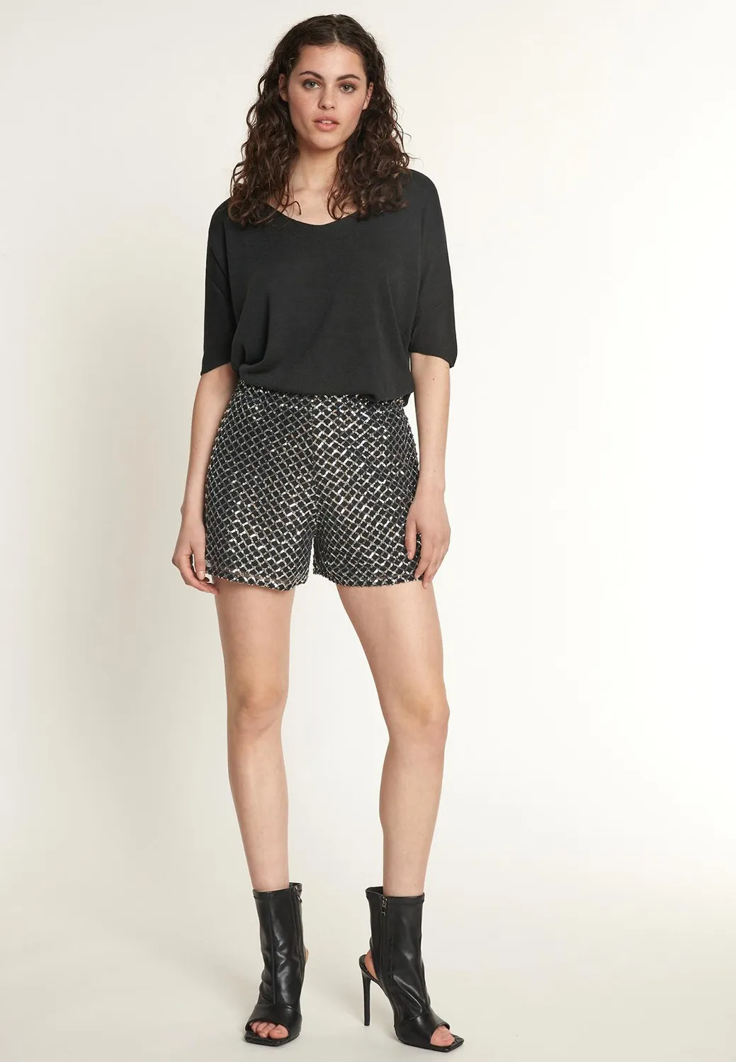 Ana Alcazar Night-Out Odymi shorts paillettes corti
