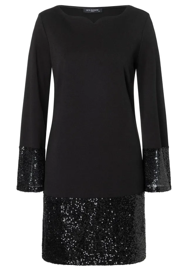 Ana Alcazar Tadora abito tunica nero paillettes