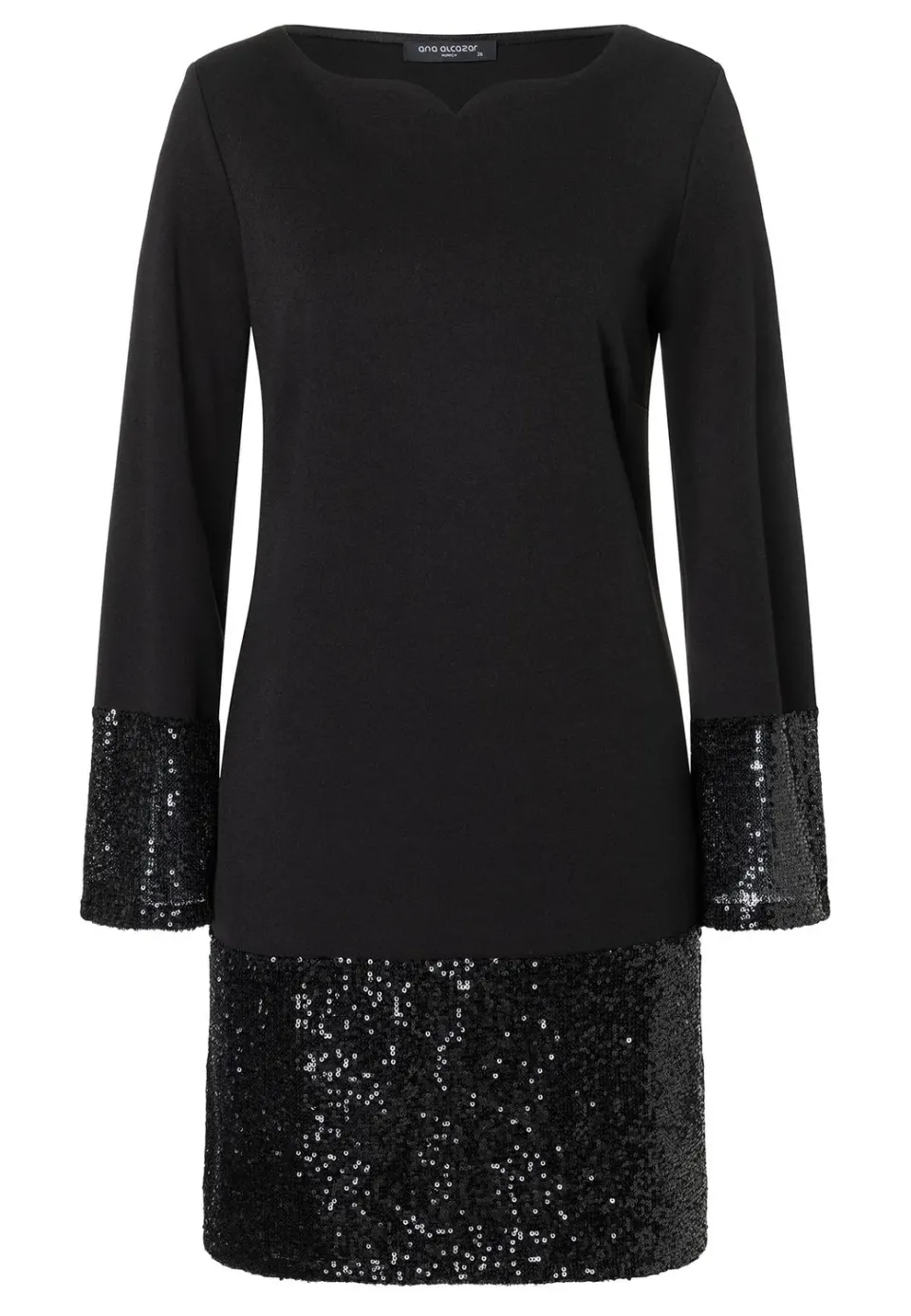 Ana Alcazar Tadora abito tunica nero paillettes