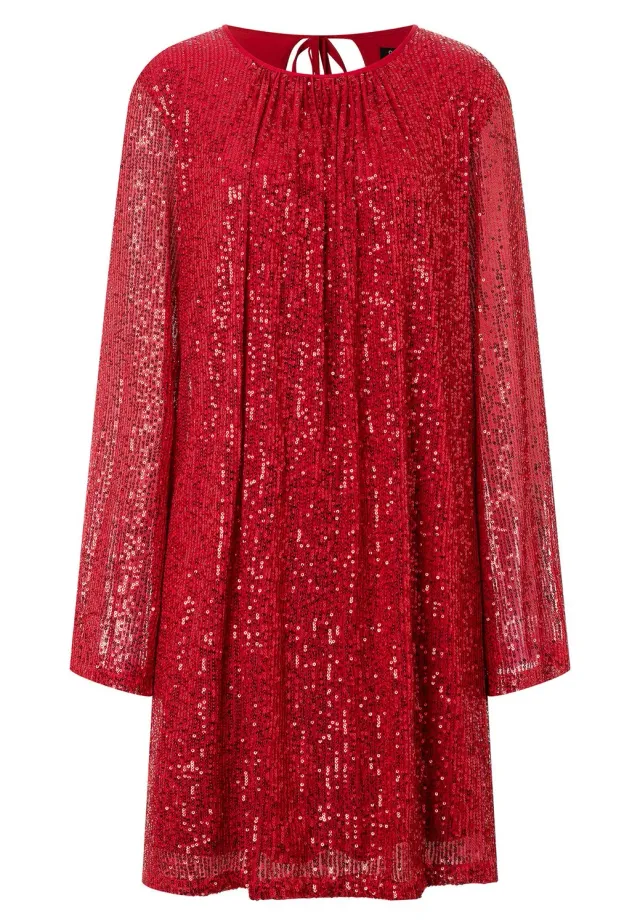 Ana Alcazar Magyla abito paillettes rosso corto