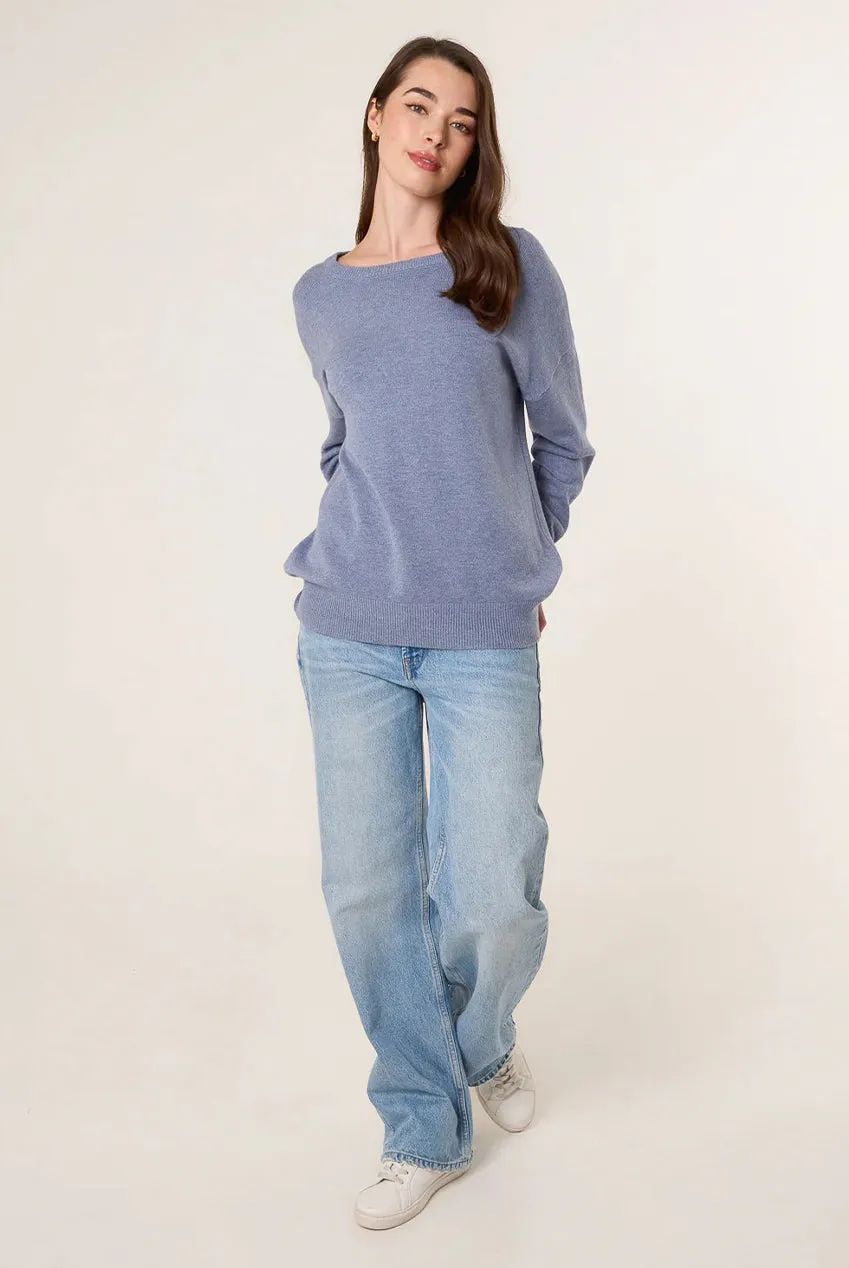Blue Vanilla maglione girocollo denim blu S/M L/XL