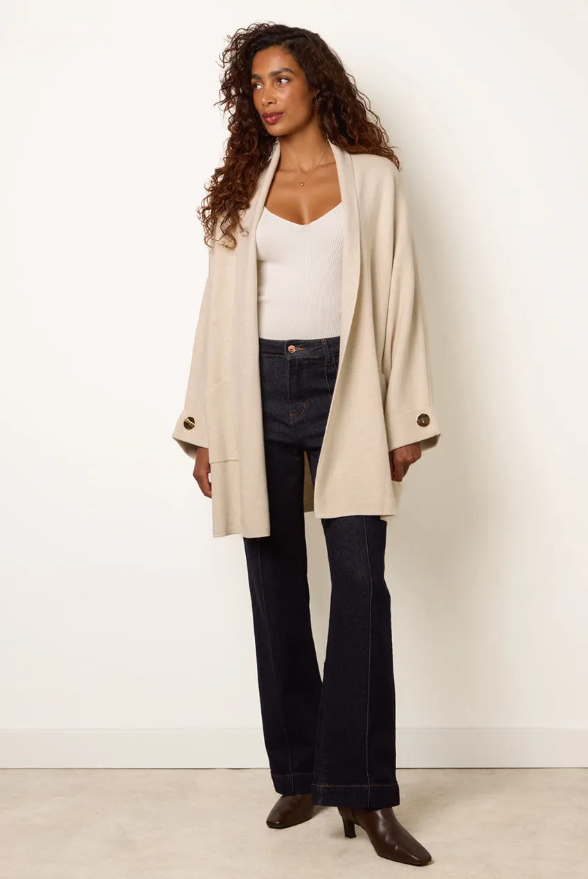 Blue Vanilla Heavy Knit cardigan beige chunky unita