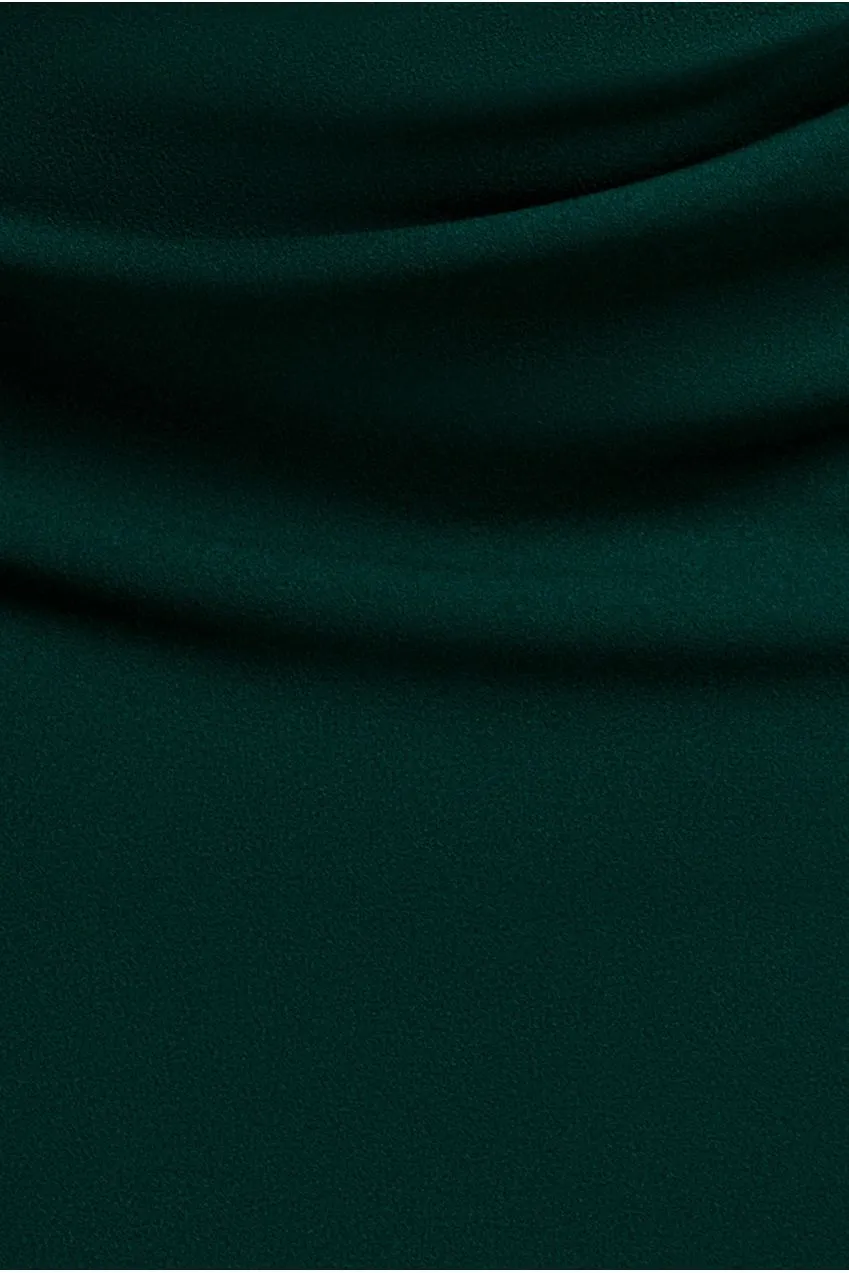 Goddiva maxi spalle scoperte verde smeraldo spacco