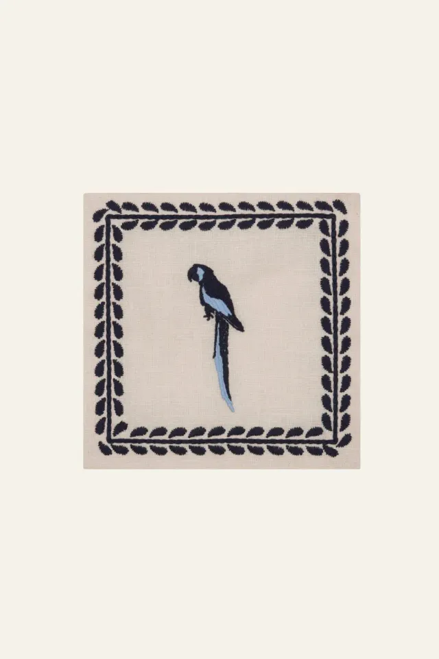 Johanna Ortiz Caica Set 4 tovaglioli lino blu