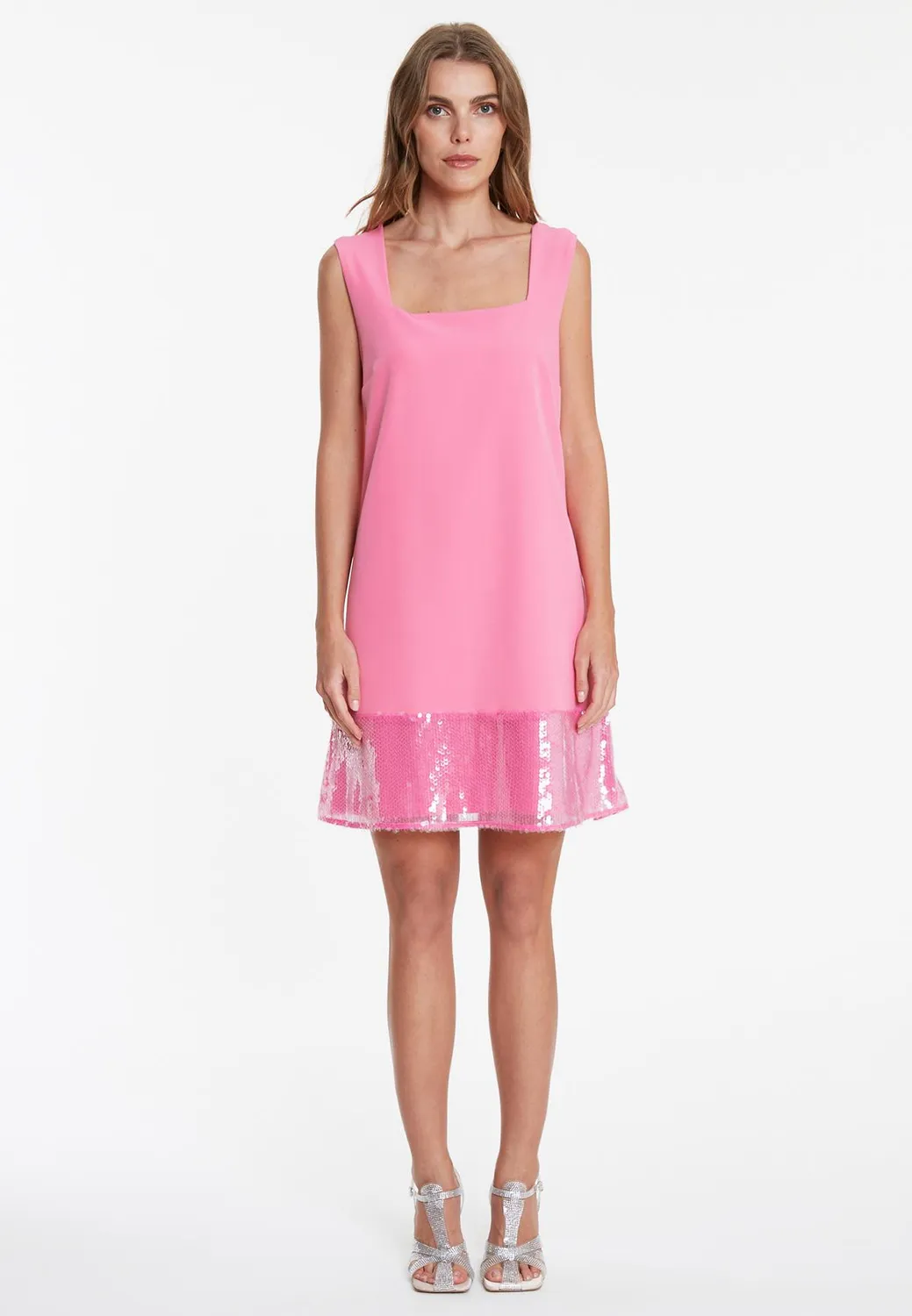 Ana Alcazar Wacara vestito rosa paillettes