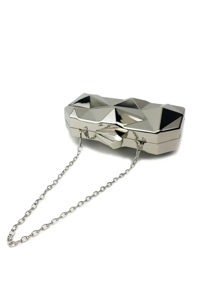 Bella Barnett Ada Geometry pochette argento glossy