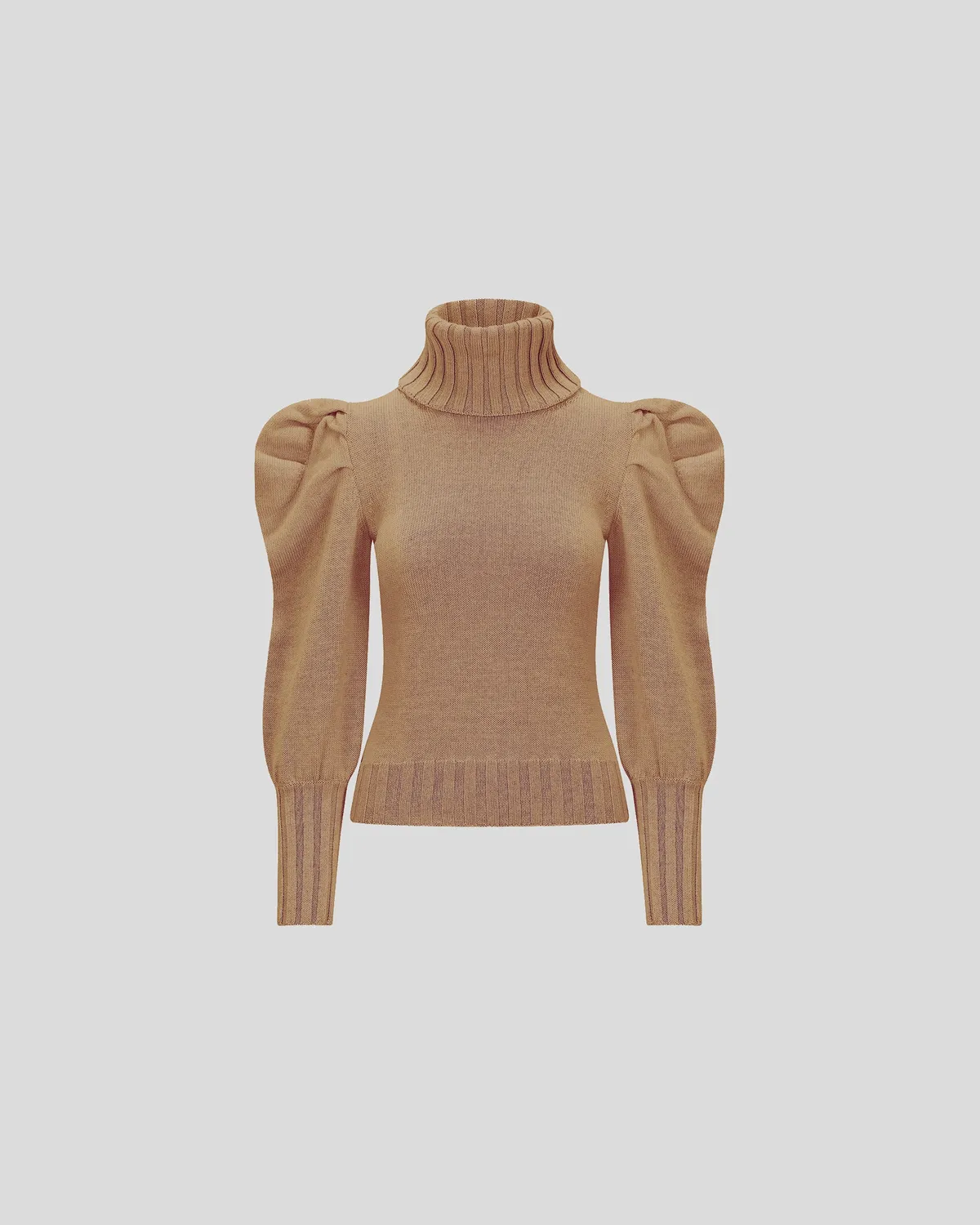 VIOLANTE NESSI Georgia maglione dolcevita camel lana merino
