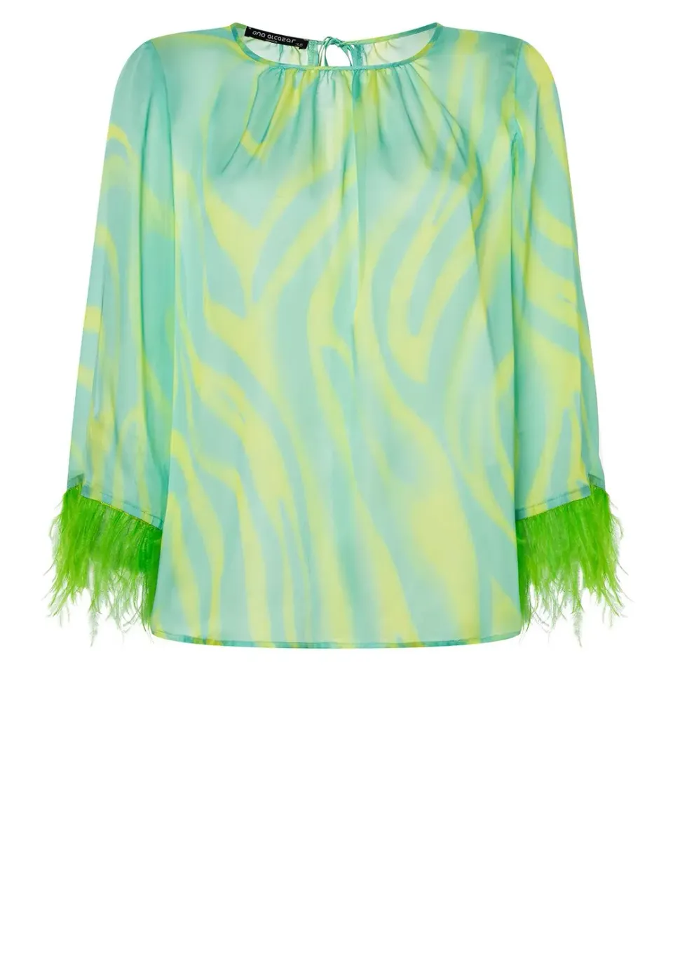 Ana Alcazar Pedmi camicetta chiffon animalier verde
