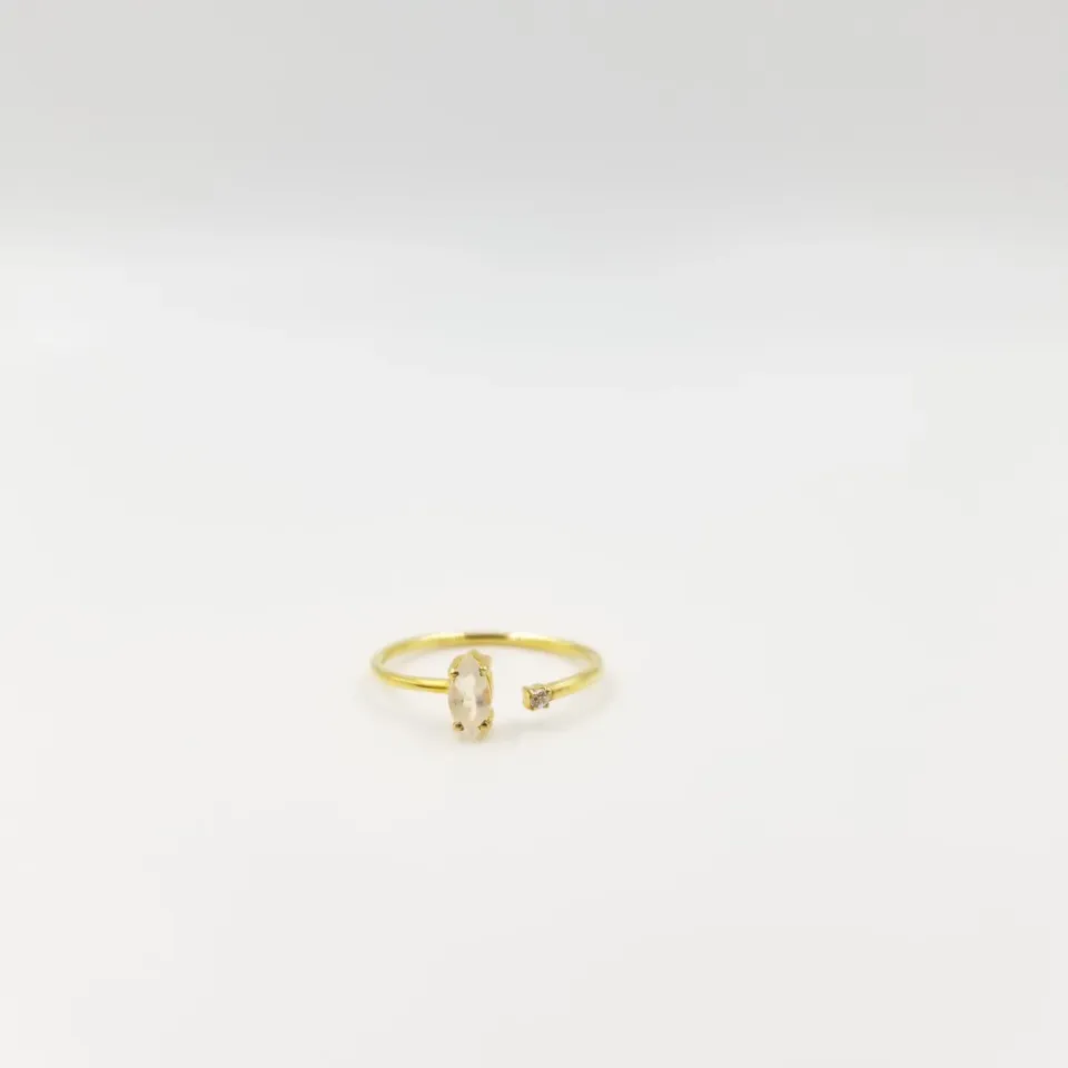 Our Dve Lily anello moonstone oro 18kt misura USA