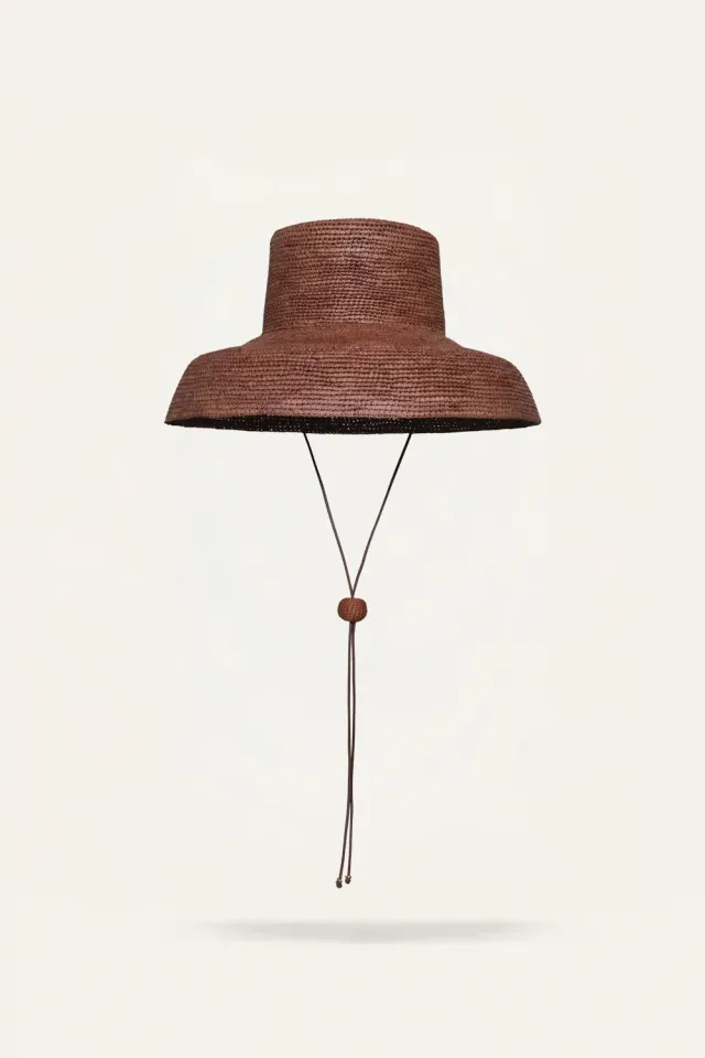 Johanna Ortiz Fierce Muse cappello marrone tesa larga paglia
