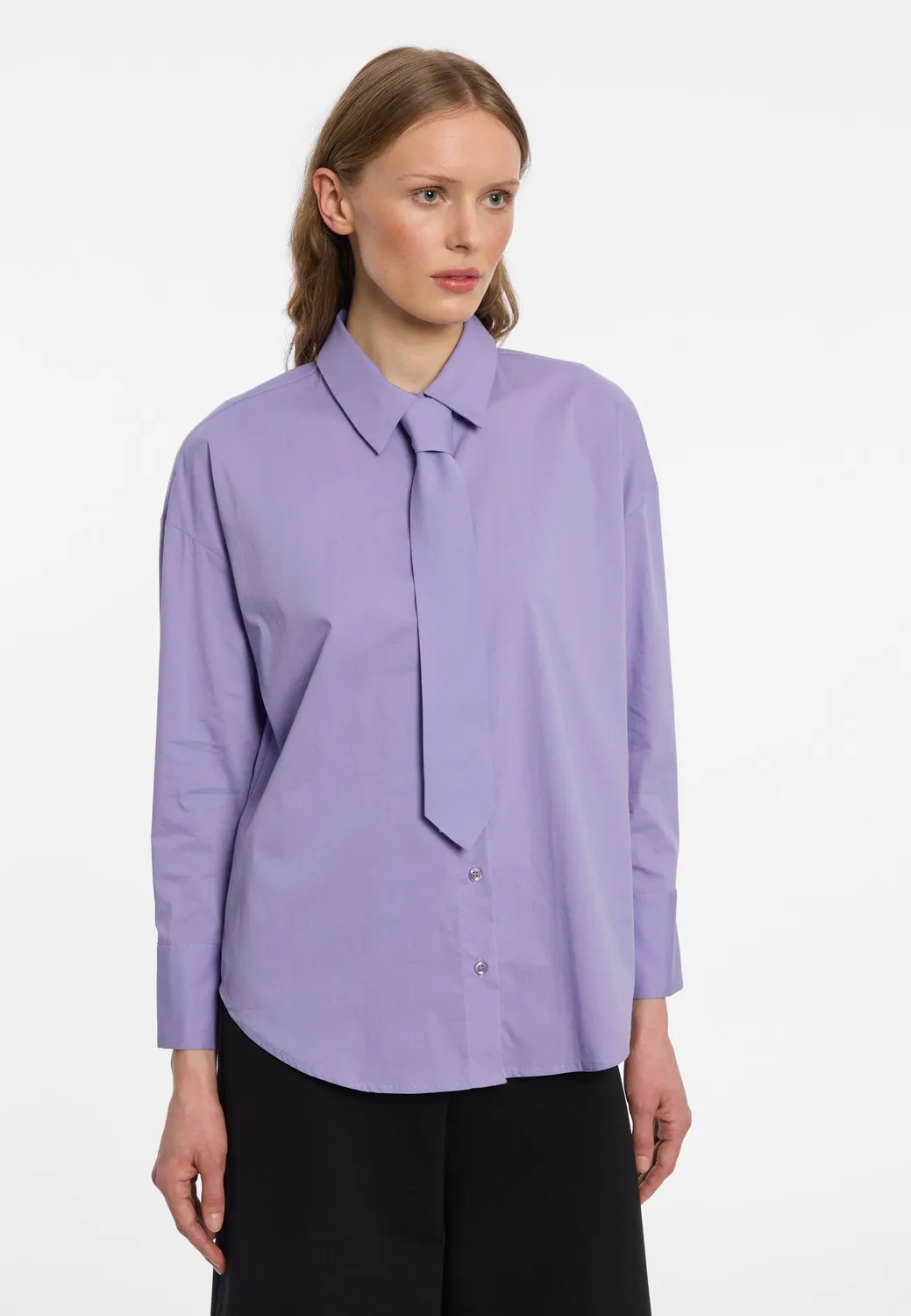 Ana Alcazar Engilia camicia con fiocco lilla