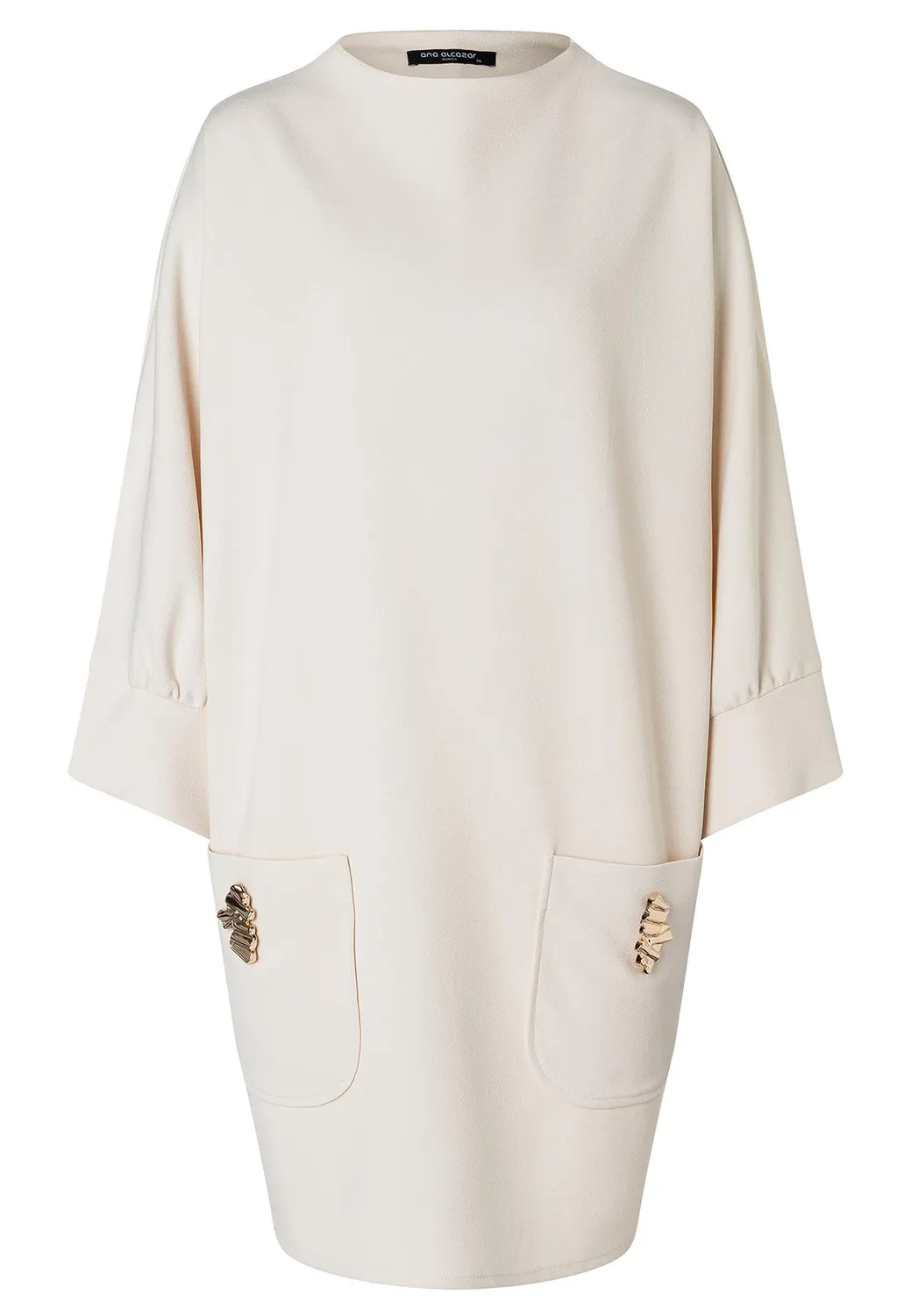Ana Alcazar Adwera abito oversize bianco tasche