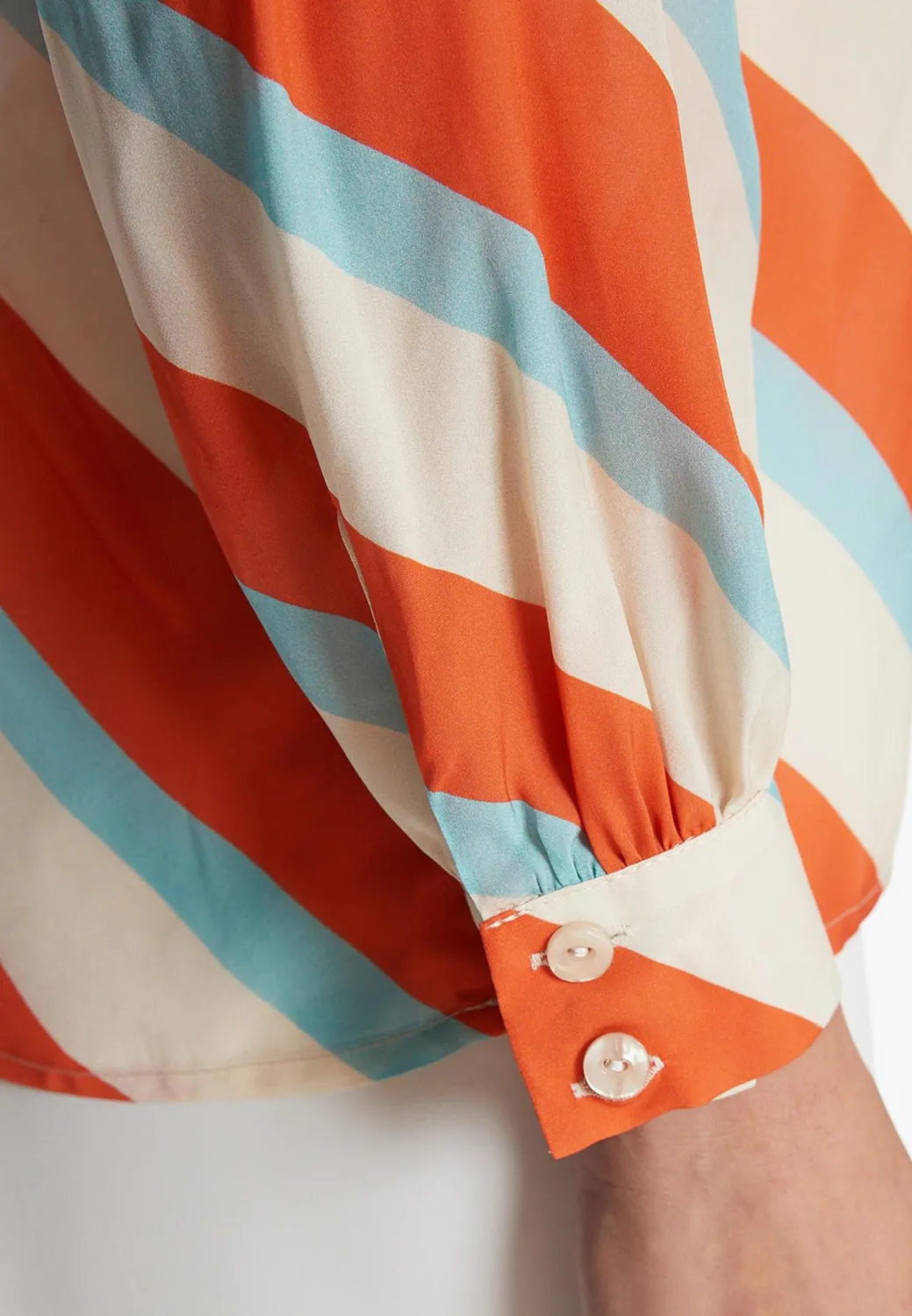 Ana Alcazar Zedana camicia fiocco bianco arancione