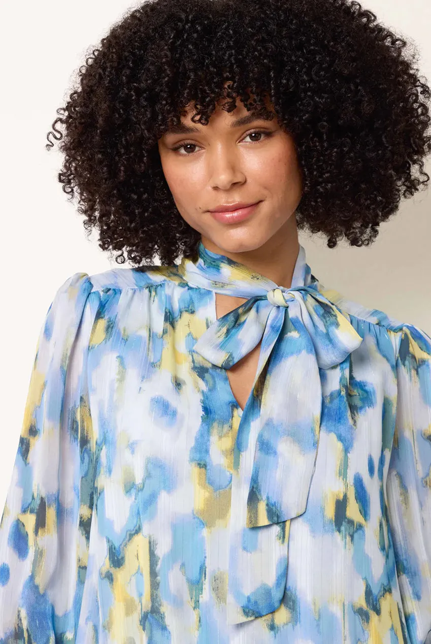 Blue Vanilla Puffball blusa fantasia collo fiocco