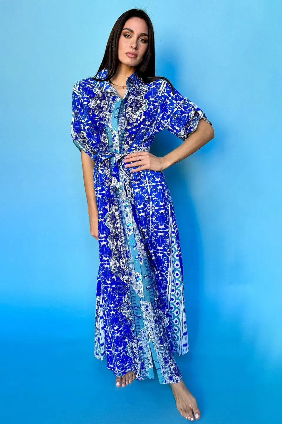 Antica Sartoria Everywhere DV722D abito donna cotone blu