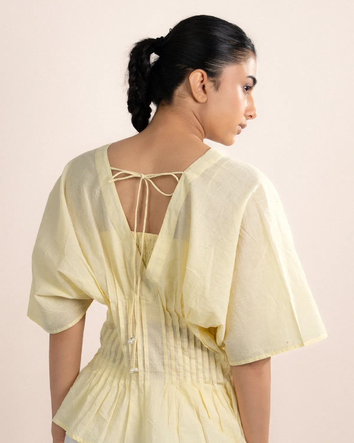 Our Dve Eira top cotone giallo limone 2 pezzi