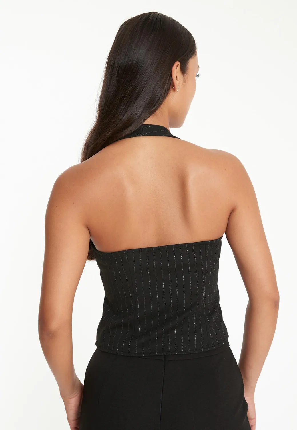 Ana Alcazar Tawa gilet gessato halter
