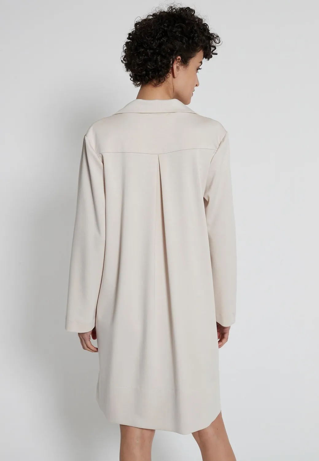 Ana Alcazar Hecani Abito Jersey Bianco Tasche Ufficio