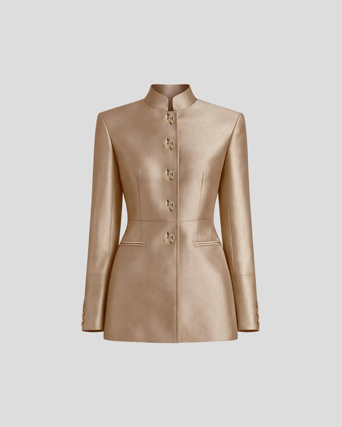 Violante Nessi Lille giacca beige mikado seta